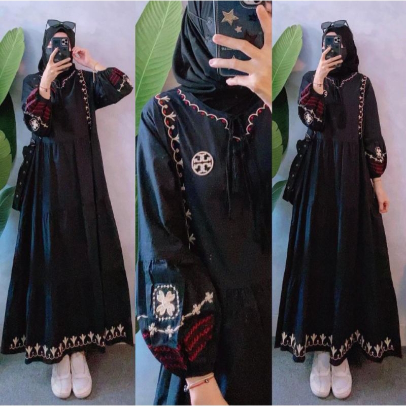 Midi/Long Tunik Tassel Midi Mewah Dan Kekinian Bahan Katun Jepang
