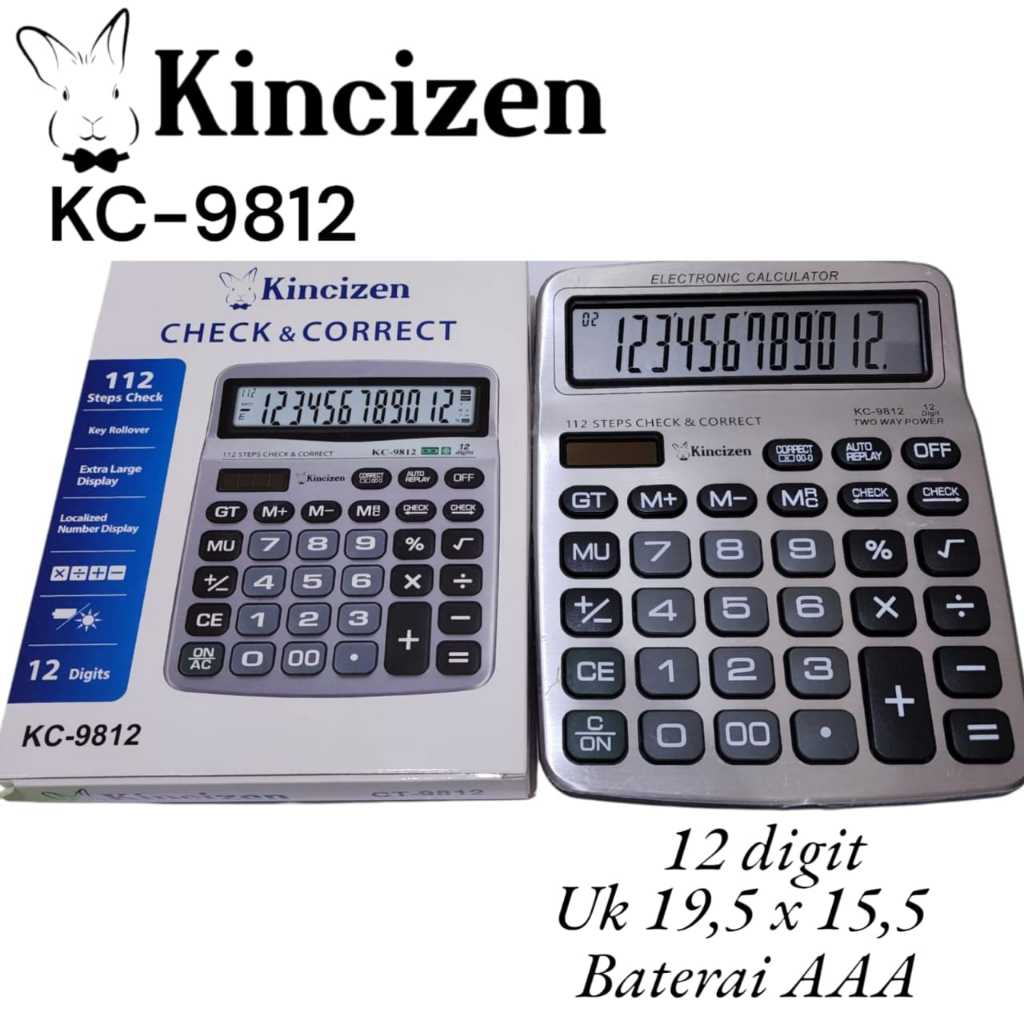 

Kalkulator KINCIZEN KC 9812 12 Digit kalkulator tenaga surya aktif | Kalkulator Kincizen KC-9812 solar aktif