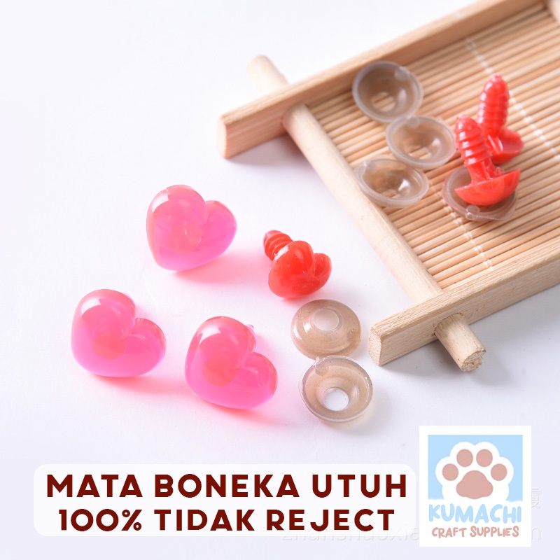 BERGARANSI UTUH Heart Hati Mata Boneka Rajut Amigurumi Crochet Eyes Amigurumi Craft Merah Pink