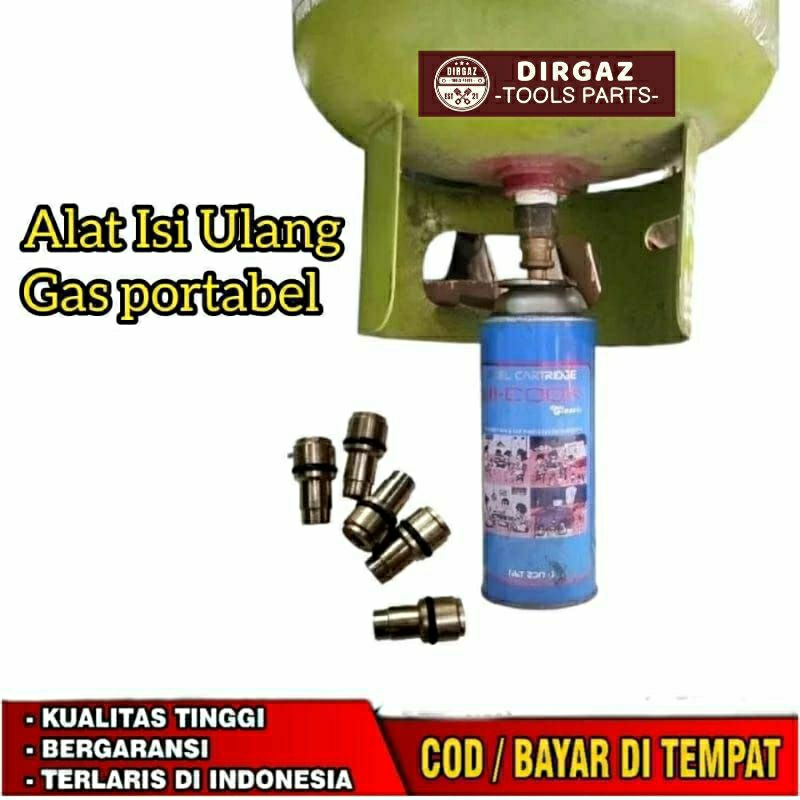 Alat isi ulang gas kaleng portable refil gas kaleng potable simple nepel isi ulang gas