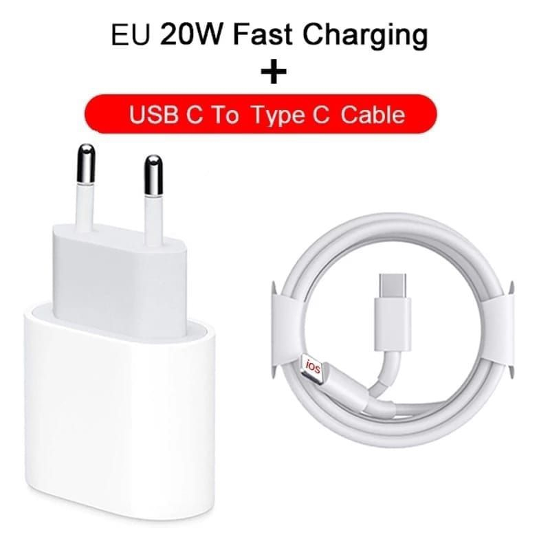 20W CAS HP IPHONE/CHARGER 20W USB C TO LIGHTNING CABLE/CAS HP IP X/12/13/14/14PROMAX/Batam BERKAH BA