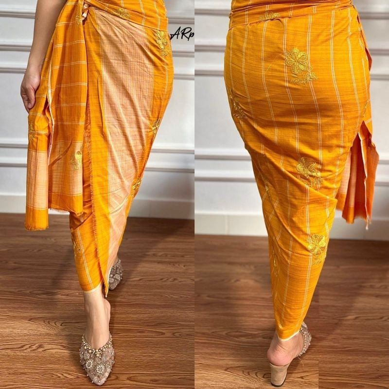 Ready Kamen ENDEK Tenun dobol PUCUK Set Selendang / kamen Endek Bali lembaran / kamen Tenun dobol