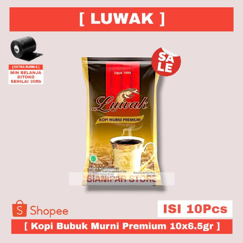 

LUWAK Kopi Bubuk Murni Premium Renceng Mini 10x6.5gr Tanpa Gula