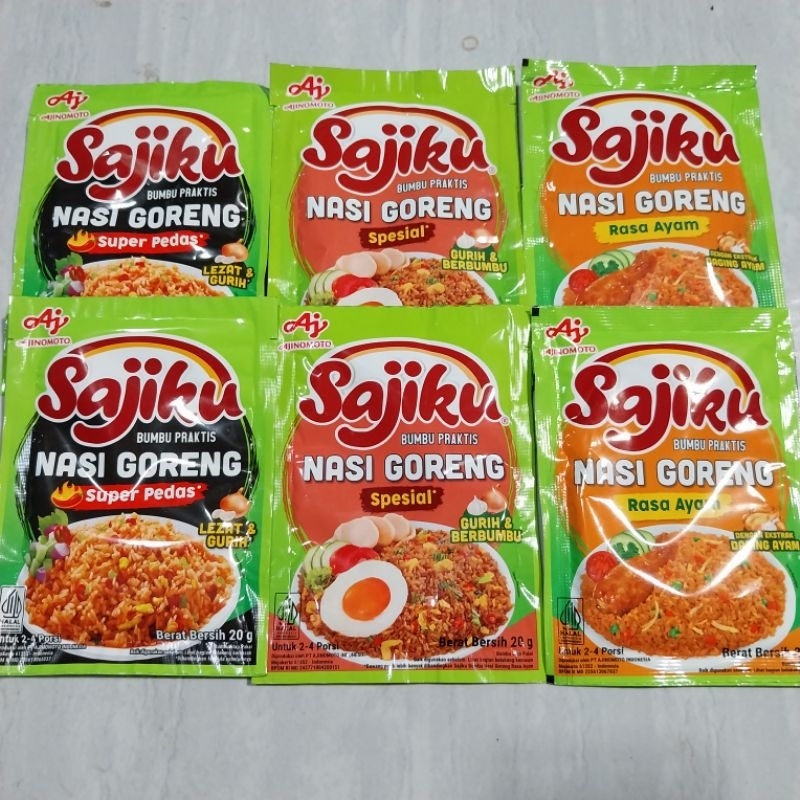 

(dix.collection) SAJIKU BUMBU INSTAN NASI GORENG AJINOMOTO 20gr Spesial/Ayam/Super Pedas