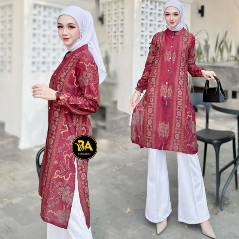 Tunik Batik wanita edisi warna merah