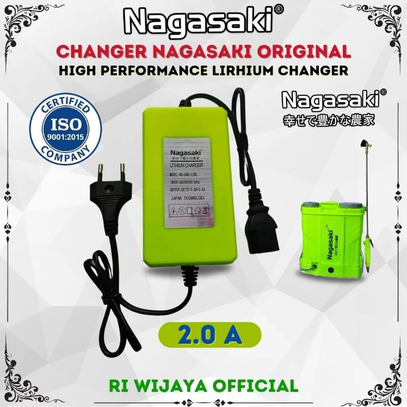 CHARGER ORIGINAL NAGASAKI / CAS TANGKI NAGASAKI / CAS SPRAYER ELEKTRIK / CAS BATERAI LITHIUM