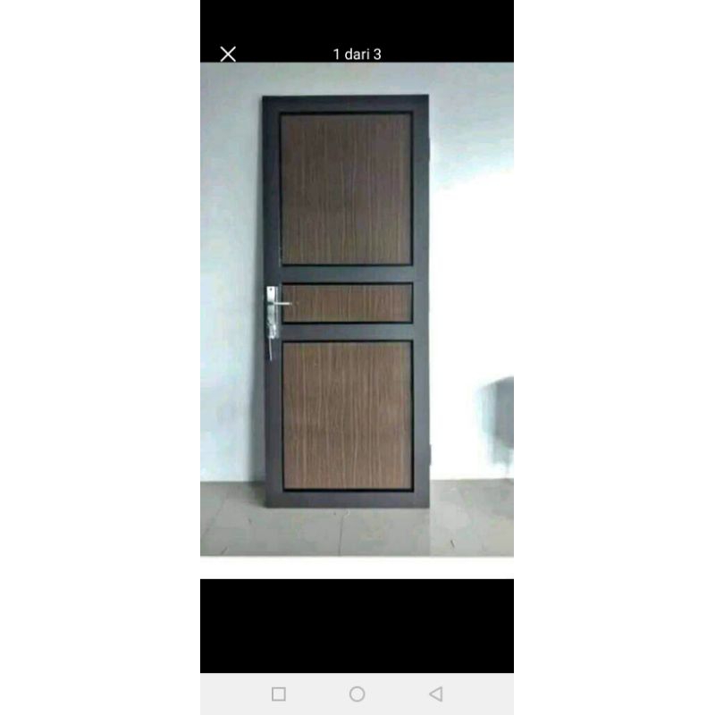 pintu sleding almunium panel serat kayu 200x80, 210x90