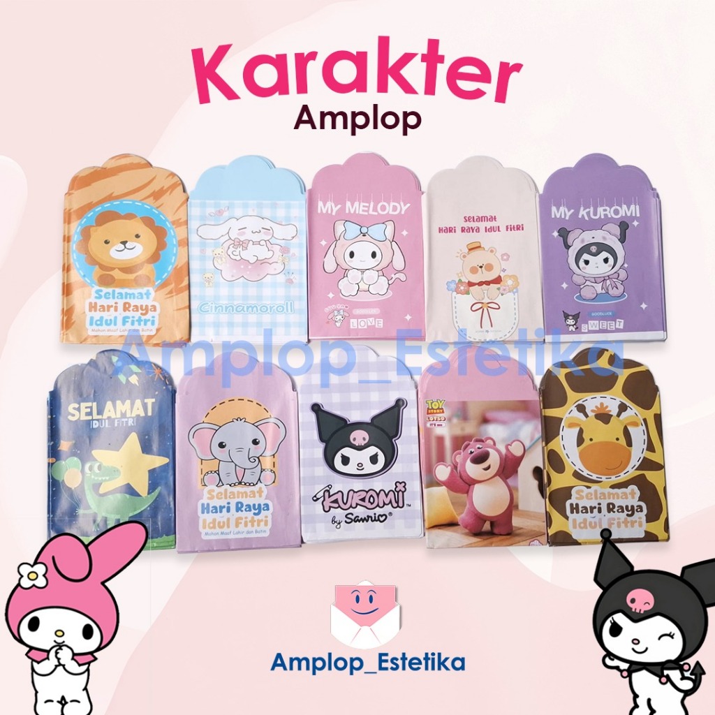 

[100 Lembar] AMPLOP SANRIO KUROMI MEDIUM 10 MOTIF