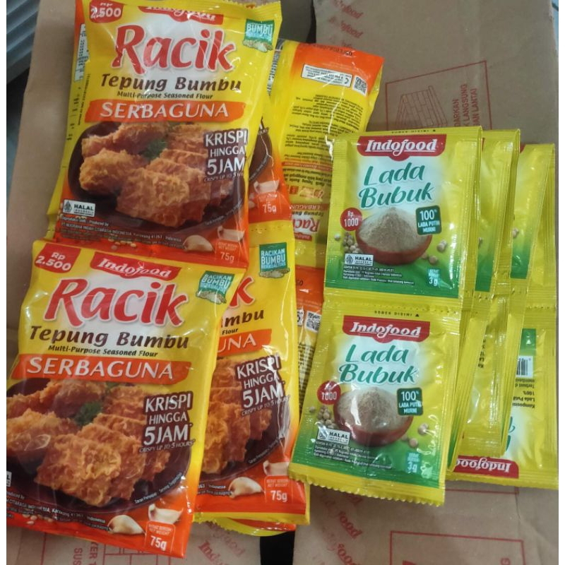 

Tepung Bumbu Racik Serbaguna 75 gr 1rcg (10 pcs) gratis lada 1 rcg