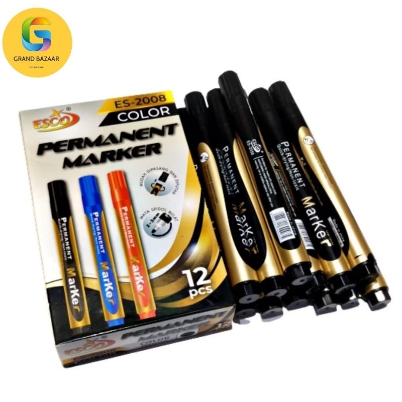 

Spidol Hitam Permanent ESCO Permanent Marker (Gbz)