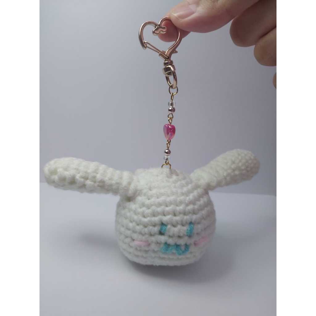 GANTUNGAN KUNCI CINNAMOROLL RAJUT + MANIK || GANTUNGAN CINNAMOROLL
