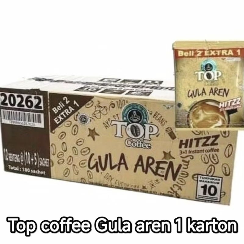 

[1 karton isi 12 renceng (10+5) sachet] Top coffee gula aren