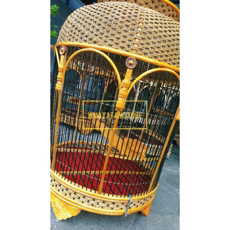 Sangkar Perkutut Rajut | Sangkar Rotan Mataraman Plitur