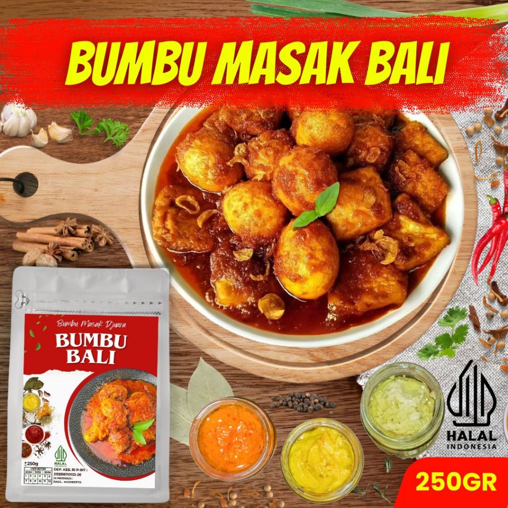 

bumbu BALI basah 250 gram | bumbu BALI instan | bumbu BALIasl bisa untuk 20 porsi