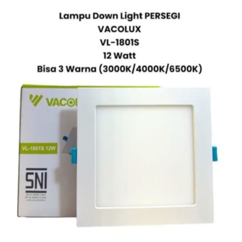 Downlight LED Inbow AC 220V 3 Warna Kotak Vacolux