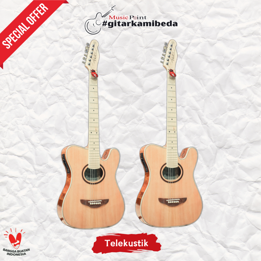 Gitar model telecoustic atau telekustik akustik elektrik Original Point