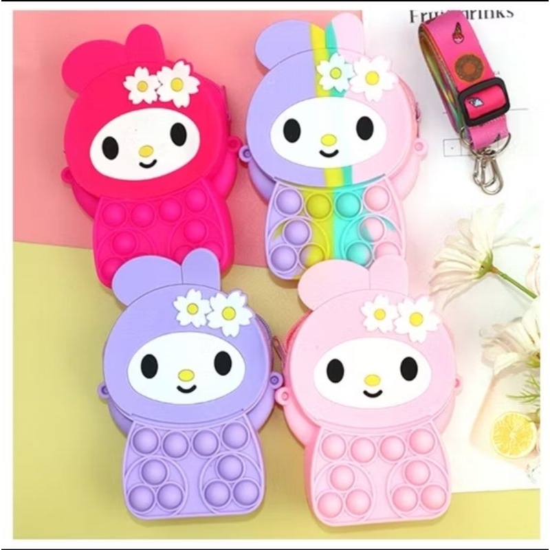 TAS IMPORT GROSIR -  Tas Pop It Karakter Unicorn & Kelinci / Tas Pop It Selempang Viral / Tas Jelly 