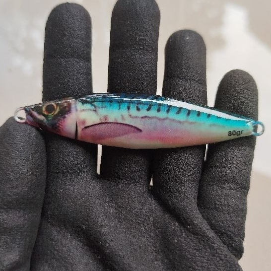 umpan metal jig full GID menyala terang  metal jig decal macarel 80 gram  metal jig 80 gram