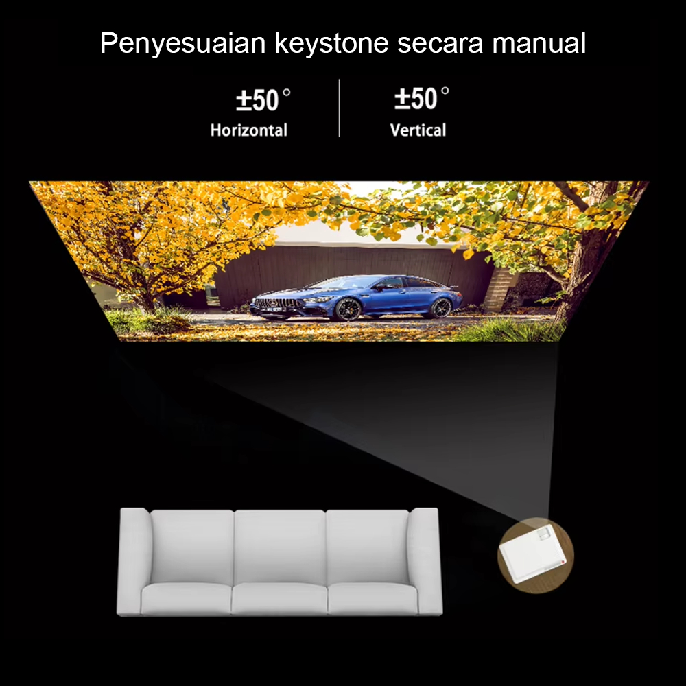 AERA Proyektor Android M19 6000 Lumens Full HD 1080P Proyektor Android Wifi Bluetooth Mirroring HP