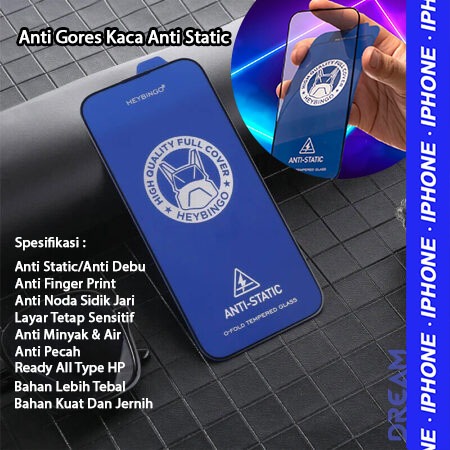 ( ANTI PECAH ) Antigores Kaca ANTI STATIC FULL COVER (BENING) TEMPERED GLASS ESD FOR APPLE IPHONE 11