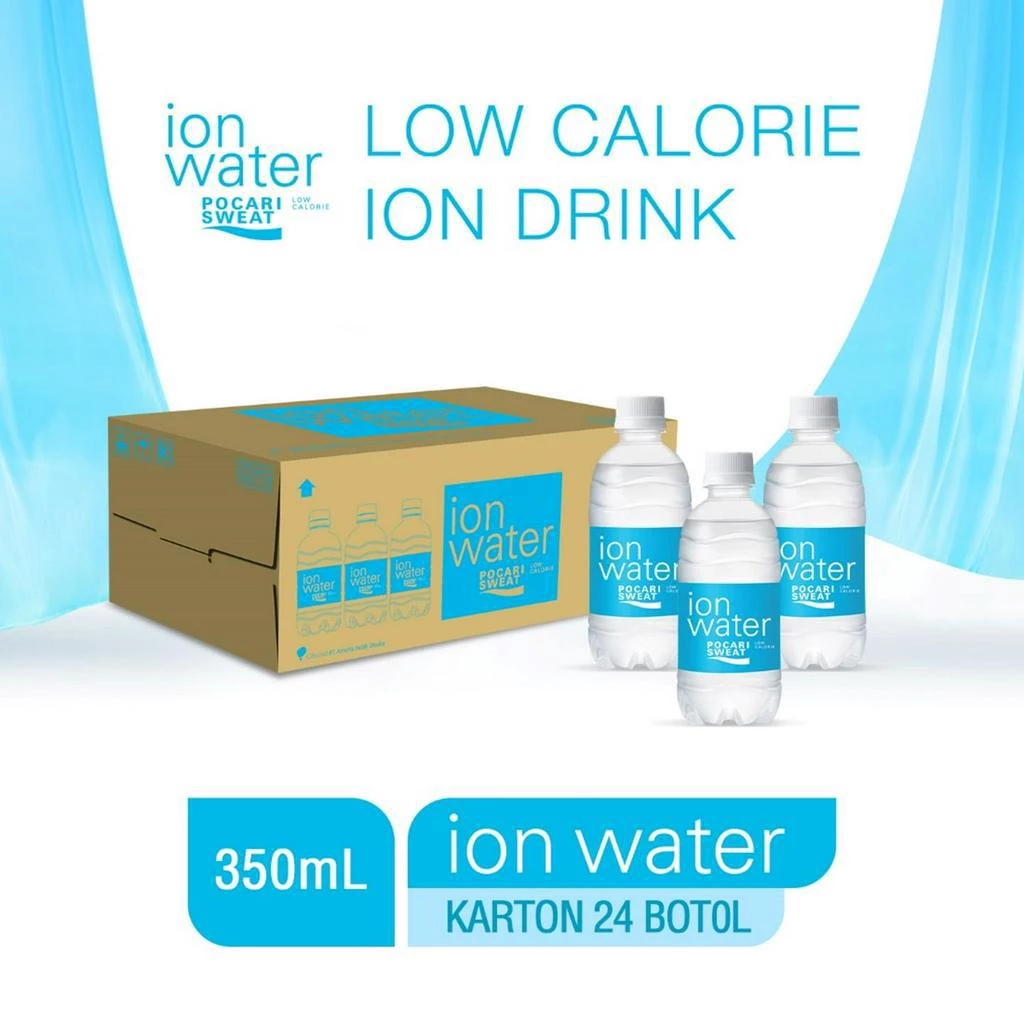 

1 Dus 24 Pcs Pocari ION WATER Low Calorie 350 ml Sweat Drink Less Sugar Botol