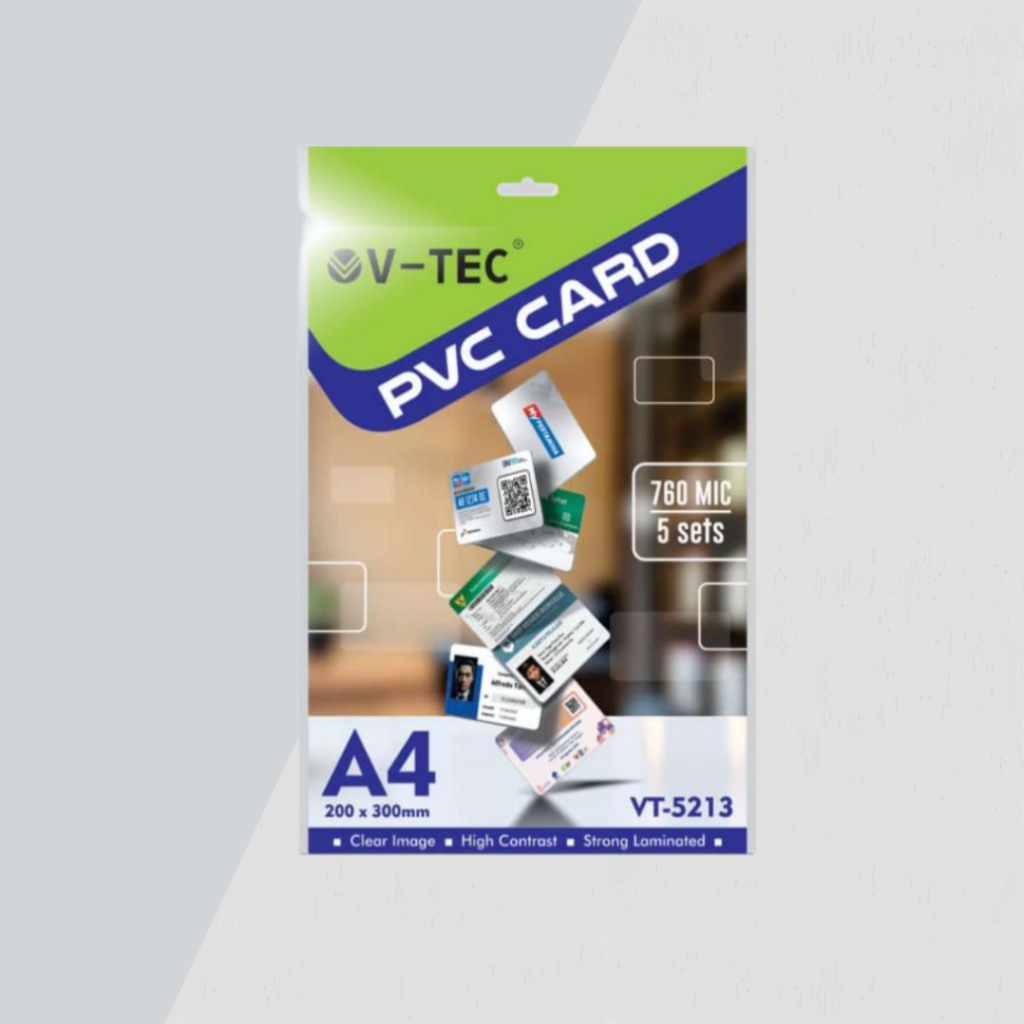 

Kertas PVC Bahan ID Card Instan A4 isi 5 Lembar