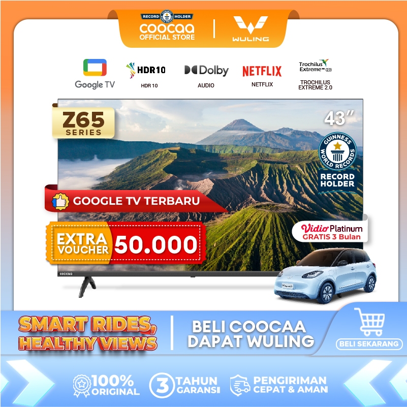 NEW COOCAA 43 inch GOOGLE TV-2K LED-TV (COOCAA 43Z65)