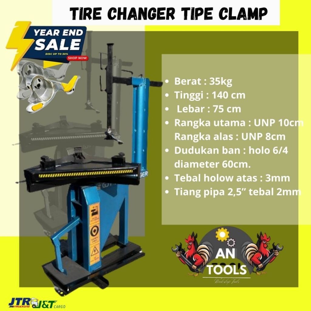 Alat Buka pasang ban motor dan mobil manual tyre changer