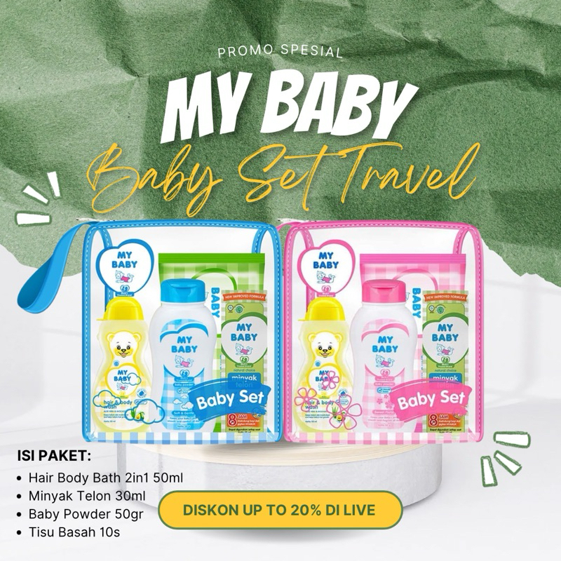 MY BABY Set Travel Pack | Paket Mandi Bayi Baru Lahir Mybaby