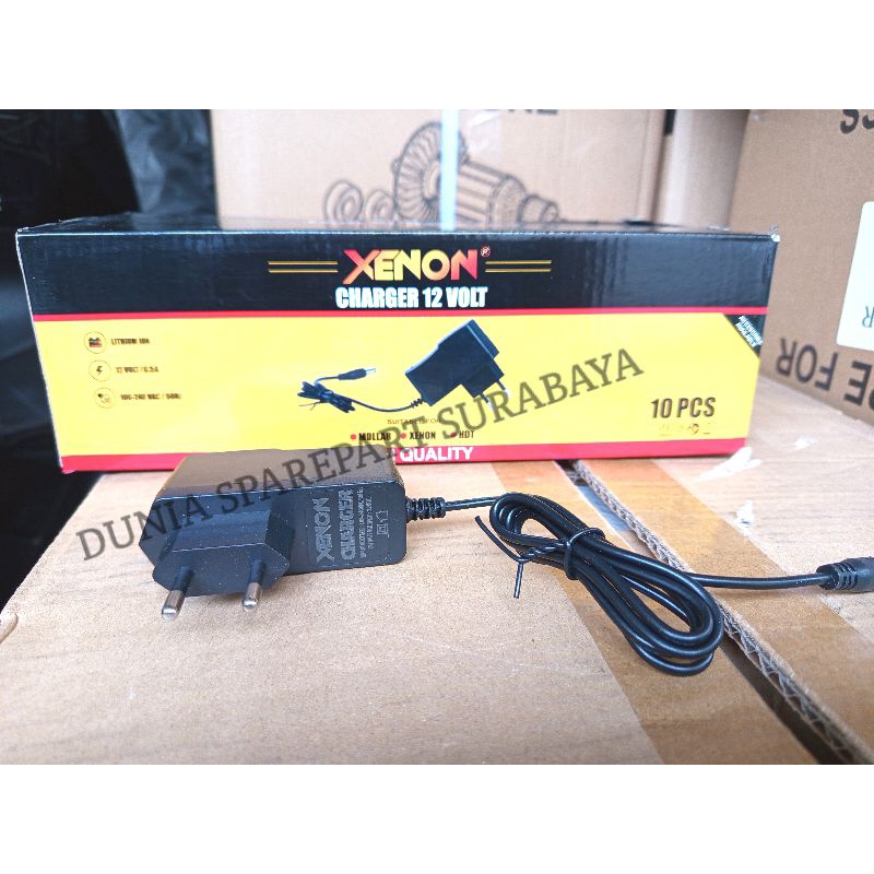 XENON Adaptor Charger Bor Cordless 12V Fast Mesin Bor Cordles Drill Cas Adapter Baterai Batre Charge