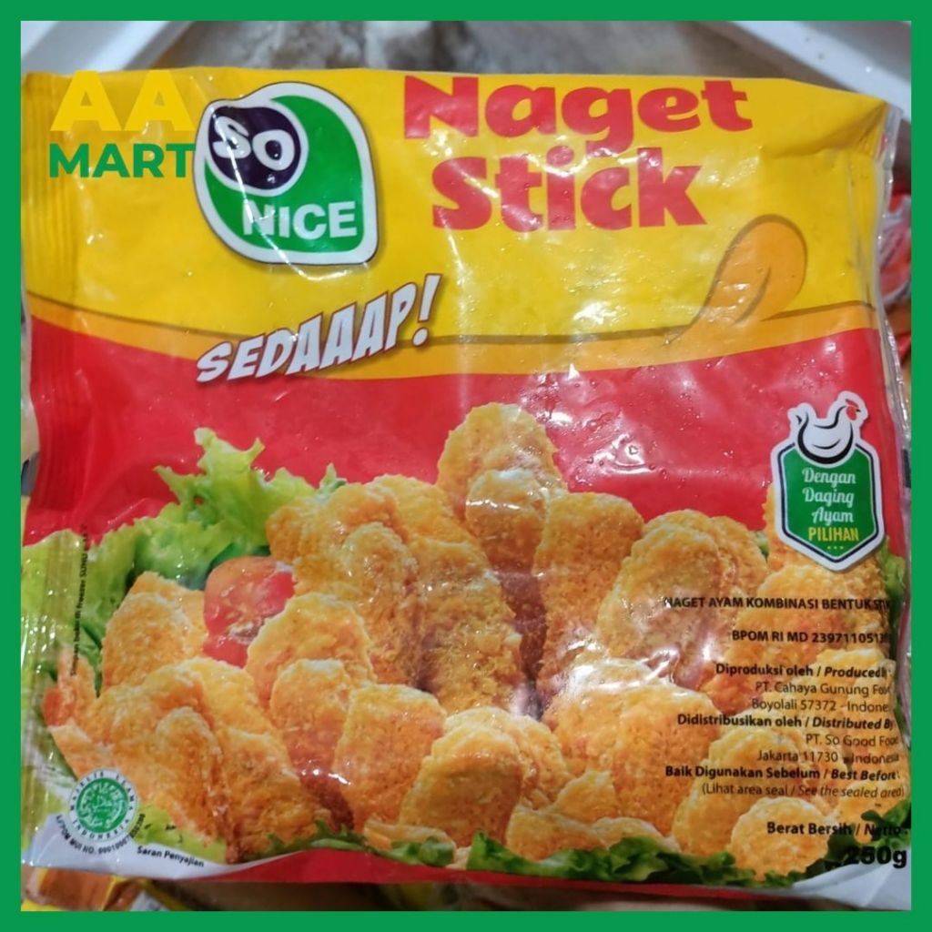 

SO NICE Nugget Chiken Naget Stick Ayam 250G