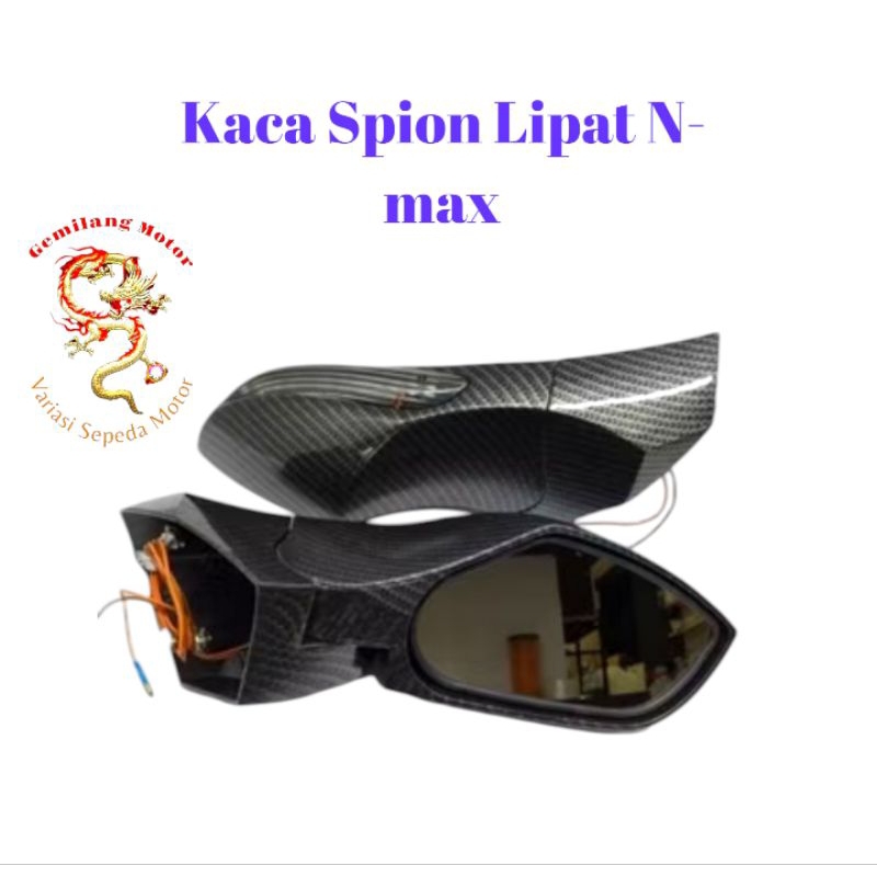 KACA SPION LIPAT N-MAX OLD CARBON KARBON / SPION LIPAT YAMAHA NMAX OLD LIPAT SIDE MIROR LED SENJA
