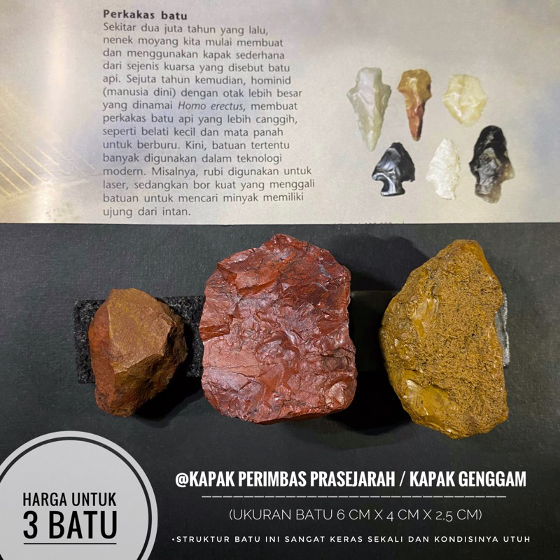 Kapak Perimbas Purba C40 atau Kapak Genggam atau Kapak Batu atau Batu Flakes atau Alat Serpih Bilah 