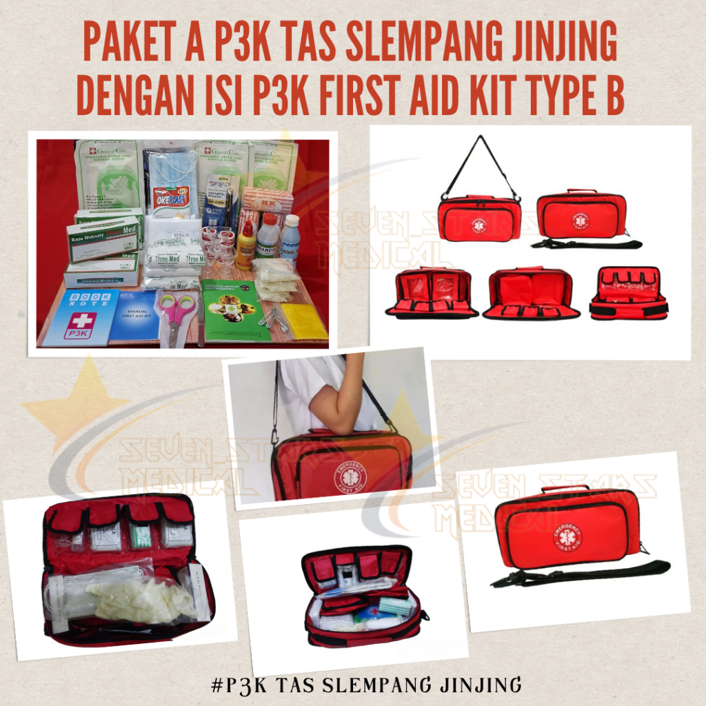 Paket C P3K Tas Slempang Jinjing dengan Isi P3K First Aid Kit Type C