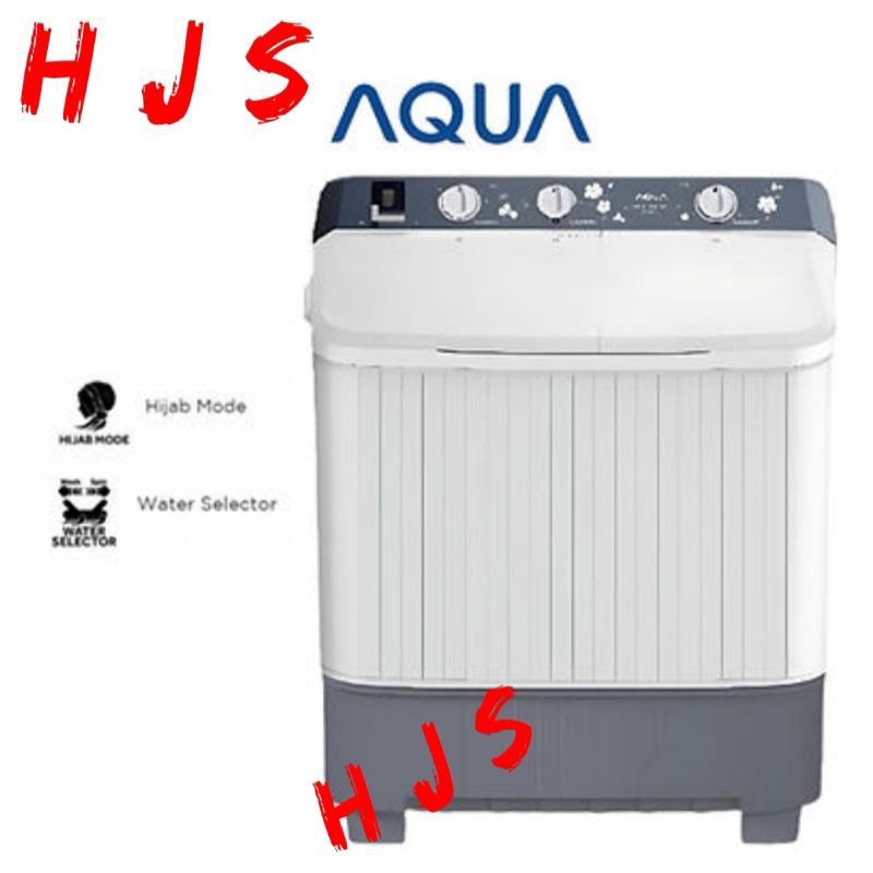 AQUA Mesin Cuci 2 Tabung 8KG QW 8011HT/ QW8011HT / QW 8011HT Twin Tube