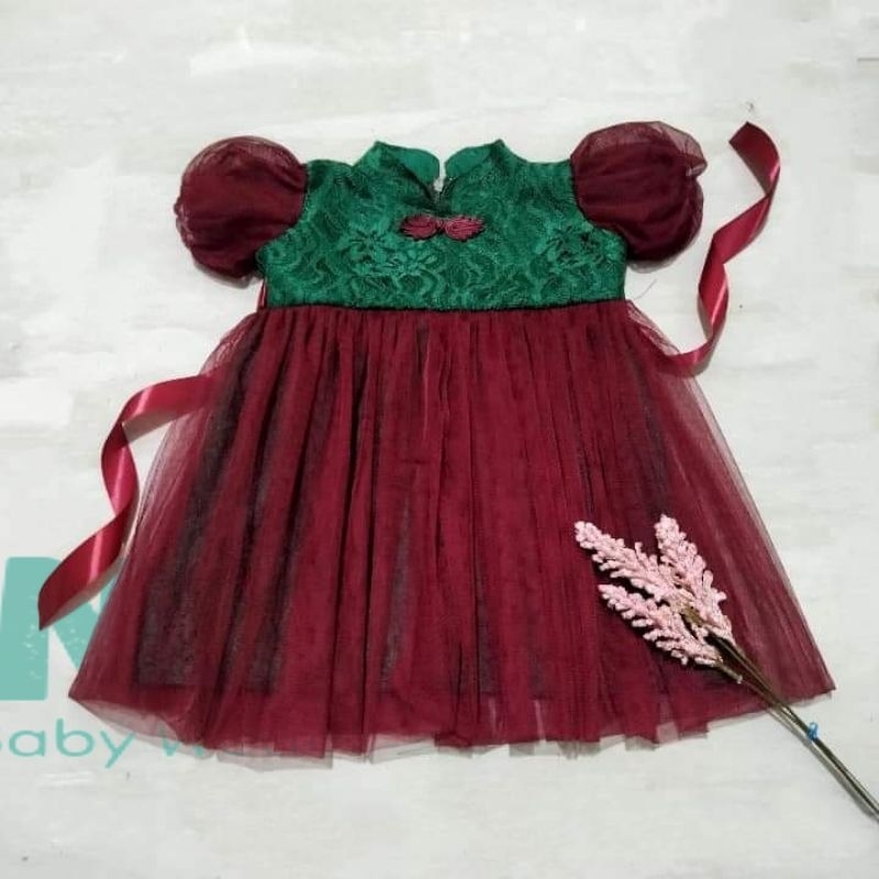 DRESS NATAL BAYI / DRESS NATAL ANAK / DRESS TUTU ANAK / DRESS BROKAT ANAK / DRESS CHRISTMASS ANAK wa