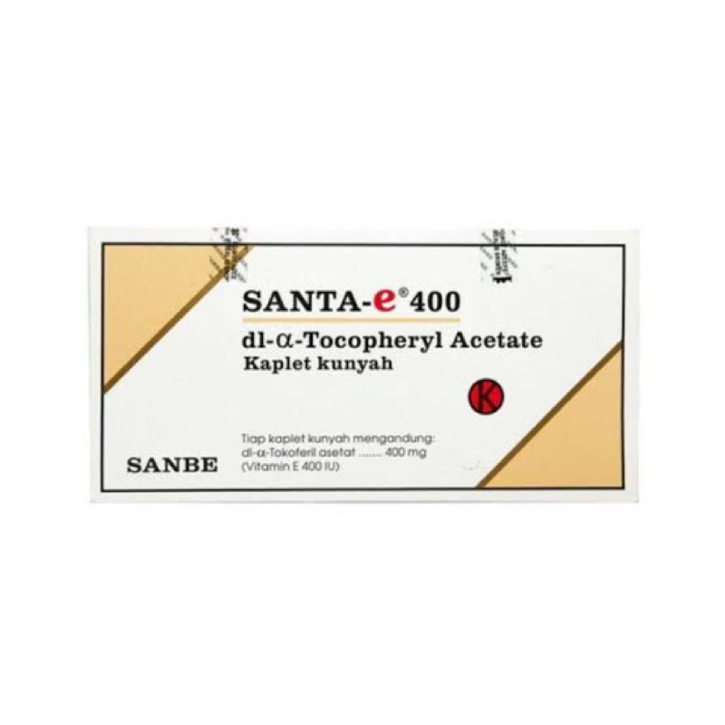 Santa-E 400IU strip isi 4 | Santa E | Vitamin E | Suplemen Vitamin E
