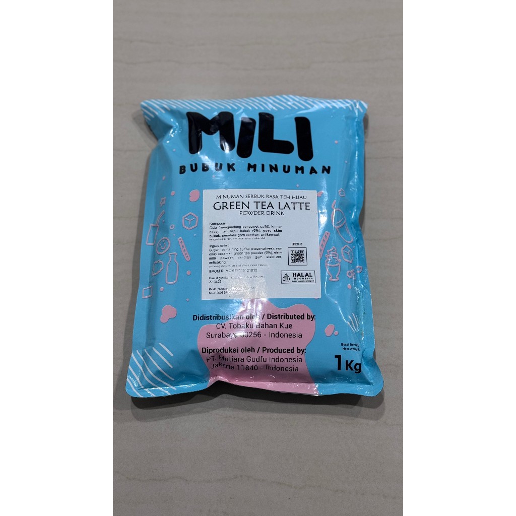 Bubuk Minuman GREEN TEA LATTE 1KG Powder Drink Mili Cafe