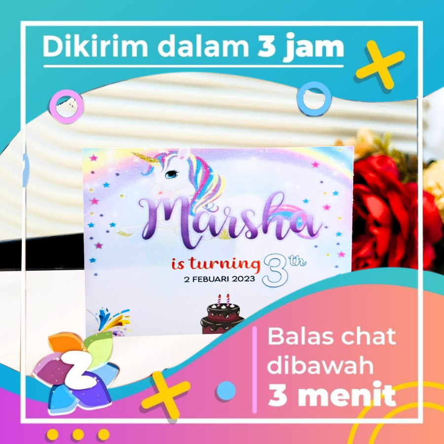 

Stiker Persegi Ulang Tahun Anak Sticker Perayaan Ultah Label Hampers Birthday Ulang Taun Zennida