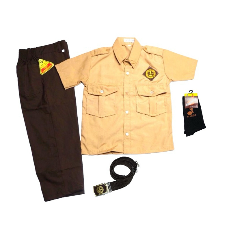 Seragam Sekolah Cewe Bocah Pakaian Setelan Smk Perempuan Cewek Atasan Bawahan Kelas 1-6 Polos Premiu