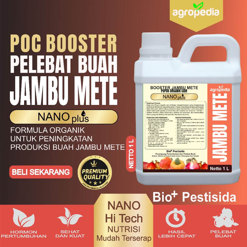 AMINO BOOSTER Pupuk Jambu Mete Cepat Berbuah, Perangsang Buah Jambu Mete, Pupuk Pelebat Jambu Mete, 