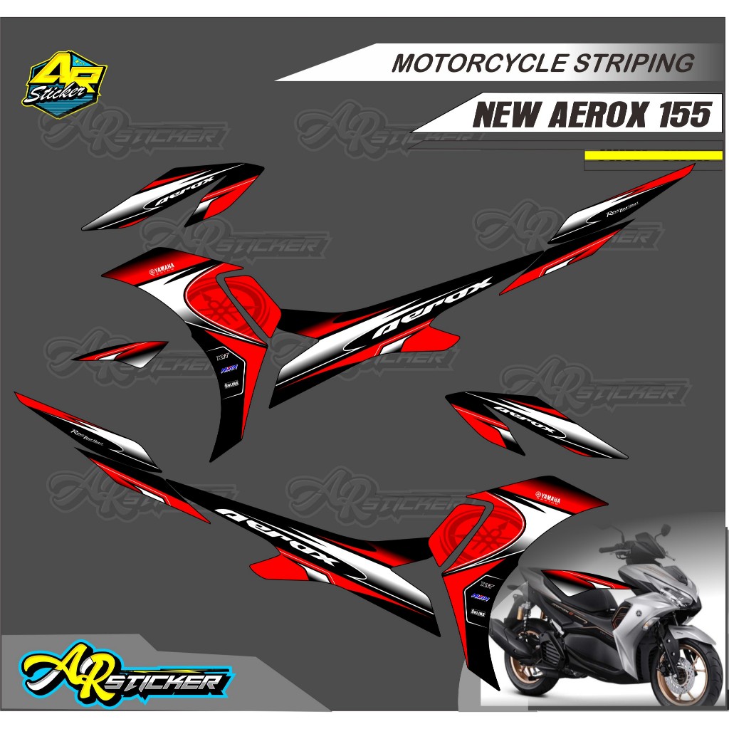 Stiker Striping Aerox new 155 Variasi - Stiker Aerox 155 - Variasi Aerox New 155 - Striping All new 