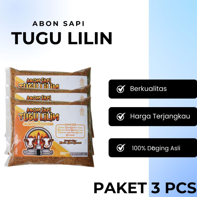 

PAKET 3 PCS ABON SAPI TUGU LILIN - 100g