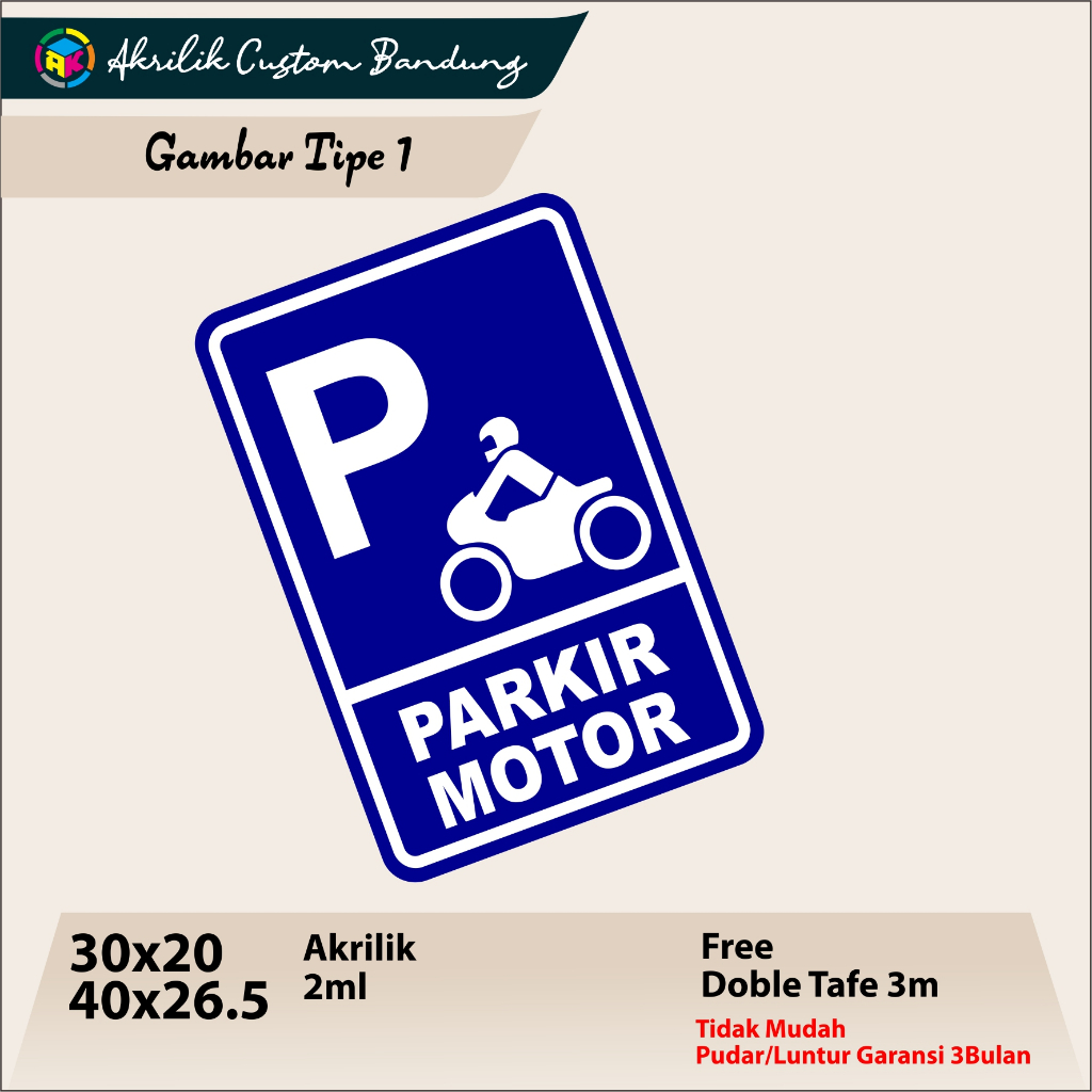 

Akrilik Sign Parkir Motor Tipe 1 ACRYLIC SIGN MOTOR