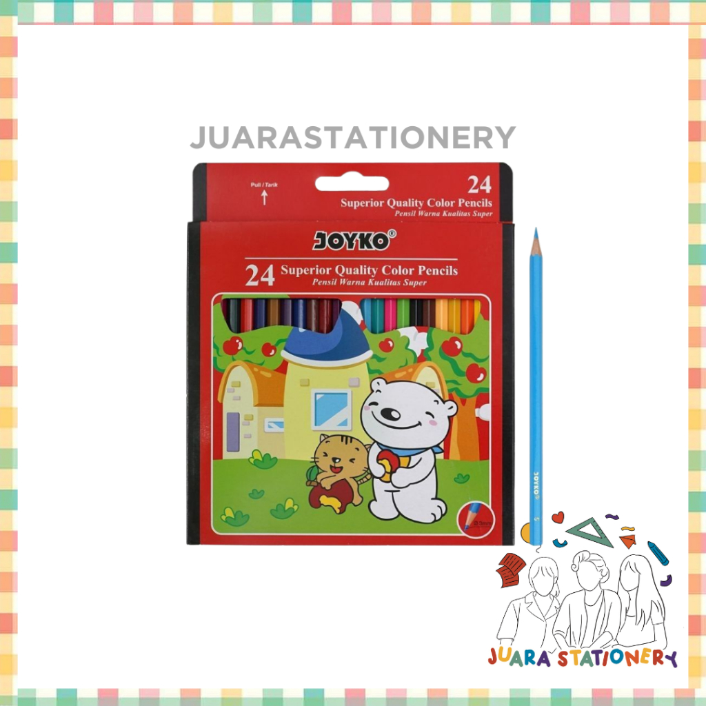 

(1272) Pensil Warna Joyko 24 Warna Panjang CP-24PB / Pinsil Warna / Color Colour Pencil / pensil warna / pensil warna joyko / pensil warna set / pensil warna lengkap / pinsil warna / pencil warna / pensil warna murah / pengsil warna / pensil warna anak