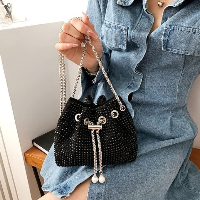 Bucket Bag Wanita Import - Tas Selempang Wanita Bling Bling Import Terbaru Fashion Korea - Tas Pesta