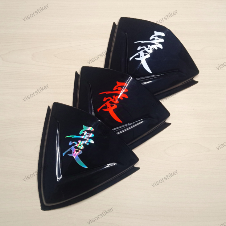 Visor beat karbu mio soul karbu sporty stiker kanji hologram windshield beat lama logo japan jepang