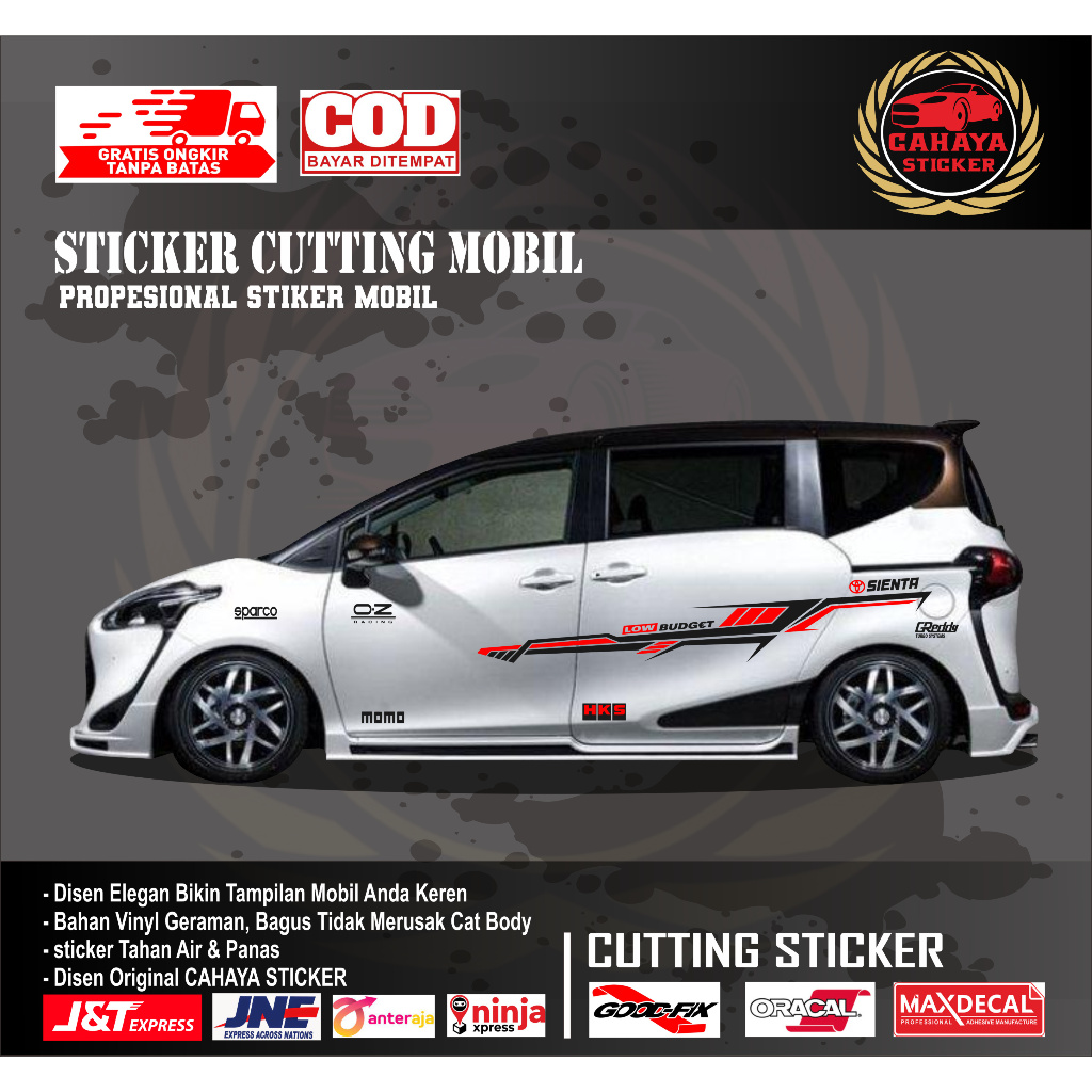sticker mobil sienta sticker mobil toyota sienta sticker mobil keren stiker motif variasi body mobil