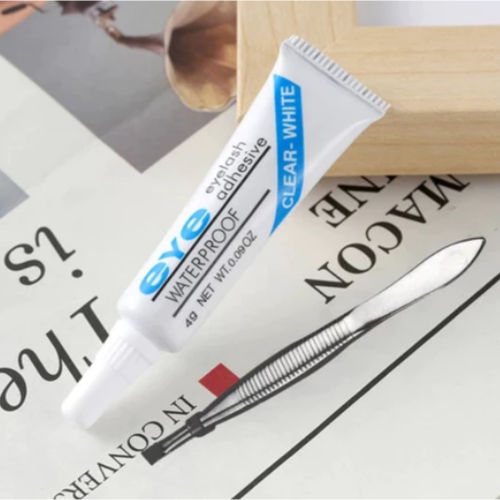 Set Lem Bulu Mata Palsu + Pinset Bulu Mata Bening Transparan HItam Cepat Kering Tahan Lama dan Anti 
