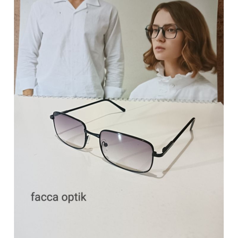 kacamata baca {+] kacamata khusus baca frame besi lensa warna gradasi hitam dan coklat